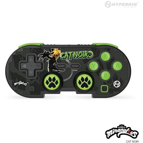 Manette Bluetooth Hyperkin Pixel Art Miraculous Cat Noir Édition limitée Noir et Vert compatible pour Nintendo Switch/PC/Mac/Android État correct N/A reconditionné disponible sur Fnac