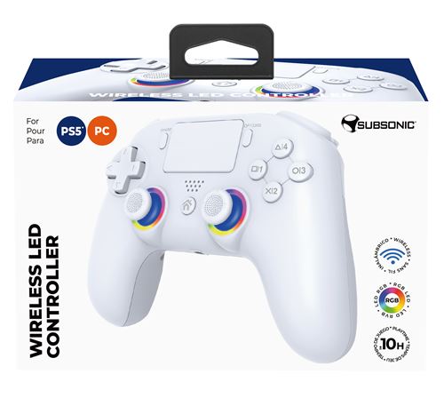 Manette sans-fil Subsonic SA5716-2 blanche PS5 et PC État correct - 31,99 € Manette sans-fil Subsonic SA5716-2 blanche PS5 et PC État correct Subsonic reconditionné disponible sur Fnac