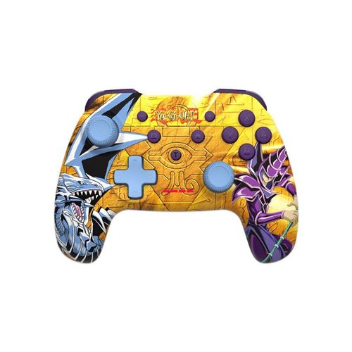 Manette sans fil Yu-Gi-Oh! Freaks And Geeks Dark Magician vs Blue-Eyes double vibration gyroscope fonction turbo Or et jaune compatible pour Nintendo Switch et PC État correct N/A reconditionné disponible sur Fnac