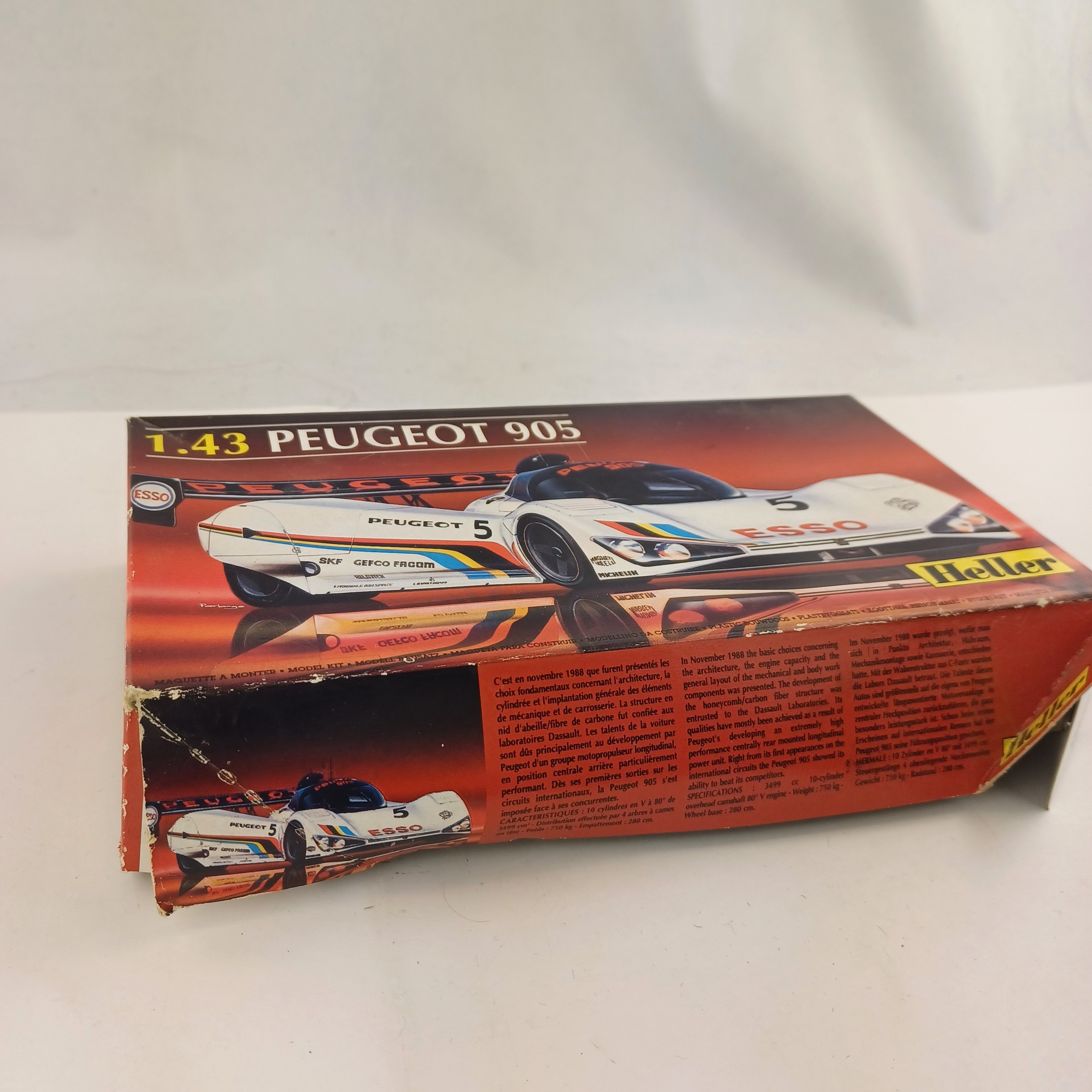 Voir photo 3 de Maquette de voiture miniature à monter Heller Peugeot 905 Maquette de voiture miniature à monter Heller Peugeot 905 Très bon état reconditionné photo 3