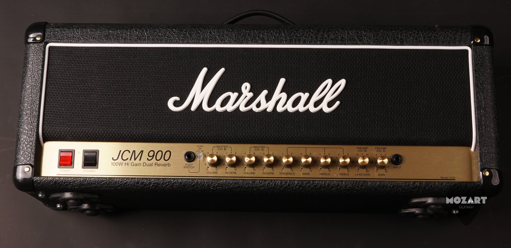Marshall JCM900 4100 Dual Reverb tête d'ampli 100 W + interrupteur au pied noir Parfait état Marshall reconditionné disponible sur Refurbed | Dero