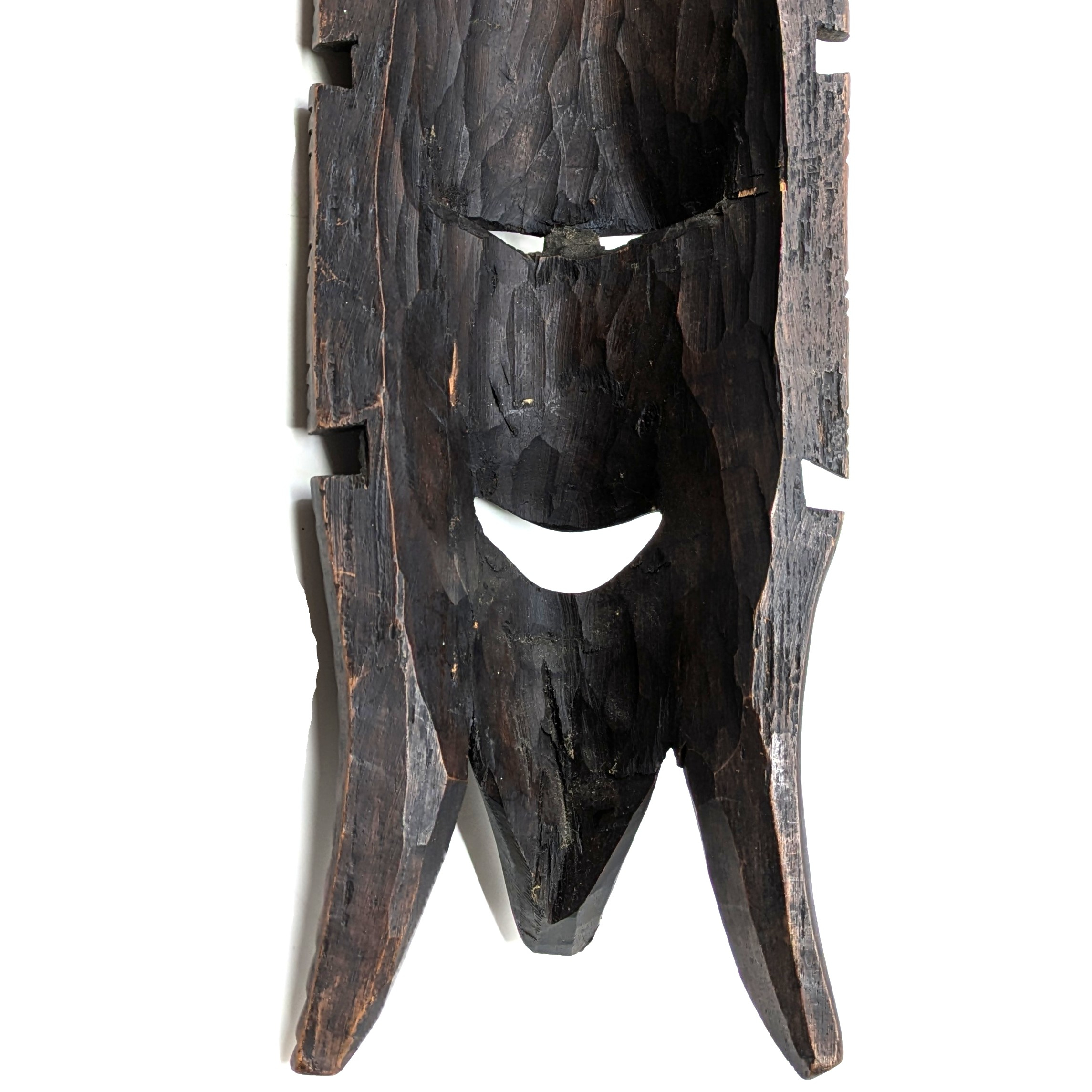 Voir photo 5 de Masque africain en bois sculpté – Sculpture traditionnelle murale Masque africain en bois sculpté – Sculpture traditionnelle murale Bon état reconditionné photo 5