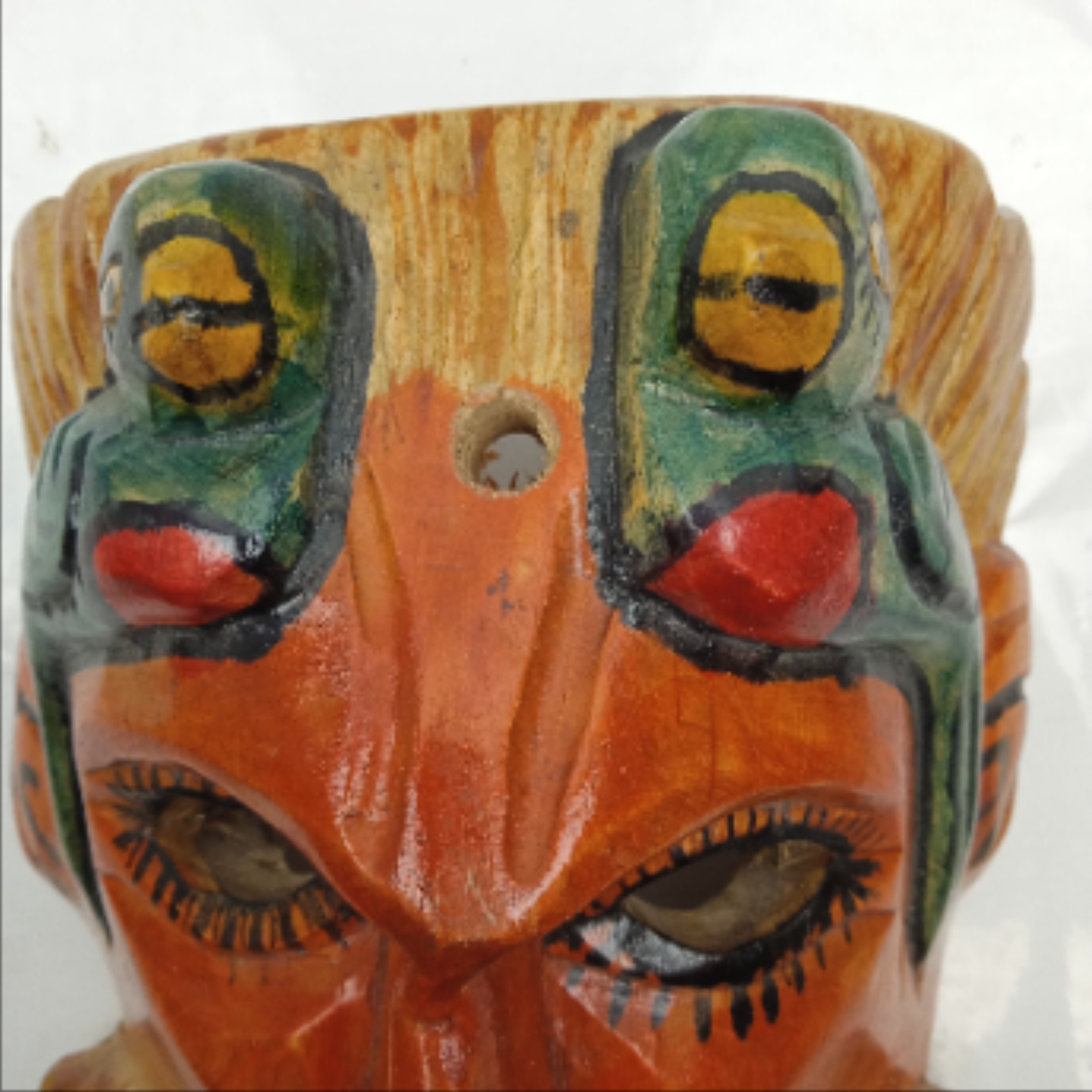 Voir photo 5 de Masque en Bois Art Tribal Perroquet Cetesal Guatemala Masque en Bois Art Tribal Perroquet Cetesal Guatemala État correct reconditionné photo 5