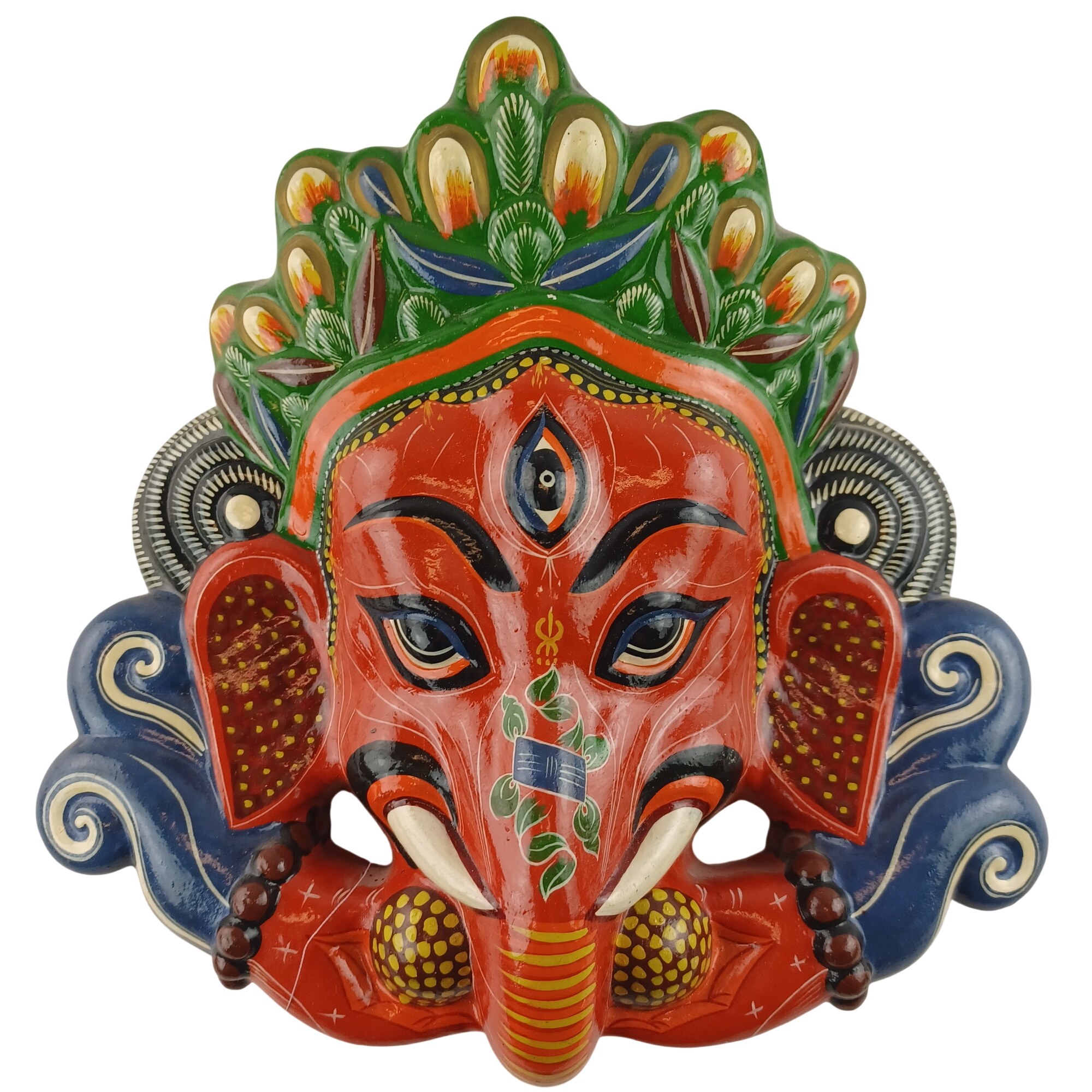 Masque hindou d'éléphant en papier mâché et plâtre de 27 cm à la décoration fait-main Très bon état - 10,00 € Masque hindou d'éléphant en papier mâché et plâtre de 27 cm à la décoration fait-main Très bon état reconditionné disponible sur Label Emmaüs