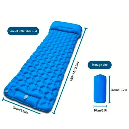 Matelas autogonflant bivouac couleur bleu taille 190x60 Bon état reconditionné disponible sur Rakuten