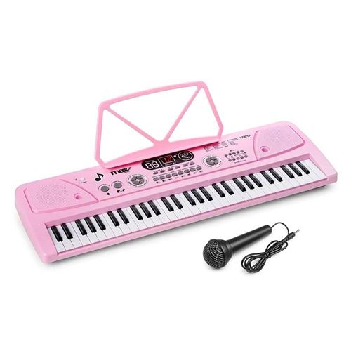 MAX KD61 - Clavier Électronique Rose 61 Touches Portable avec Batterie Rechargeable | 200 Sons, 200 Rythmes & Haut-Parleurs Intégrés État correct N/A reconditionné disponible sur Fnac