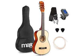 Max SoloArt Pack Guitare Classique Junior 1/4 - Bois Naturel Clair, Enfant 4 à 6 ans Très bon état N/A reconditionné disponible sur Darty