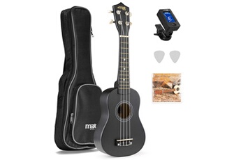 Max UKEY - Pack ukulélé et accessoires - Noir, cordes en nylon, avec un accordeur numérique, 2 médiators Très bon état N/A reconditionné disponible sur Darty