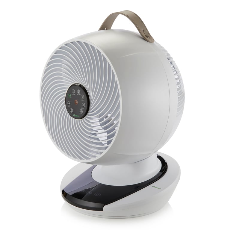 MEACO MeacoFan 1056, Ventilateur d'air, Idéal pour Chambres et Salons, Ultra Silencieux avec Oscillation à 360°, Moteur à Faible Consommation, 12 Vitesses, Télécommande, Blanc - Très bon état Très bon état Meaco reconditionné disponible sur Pixmania