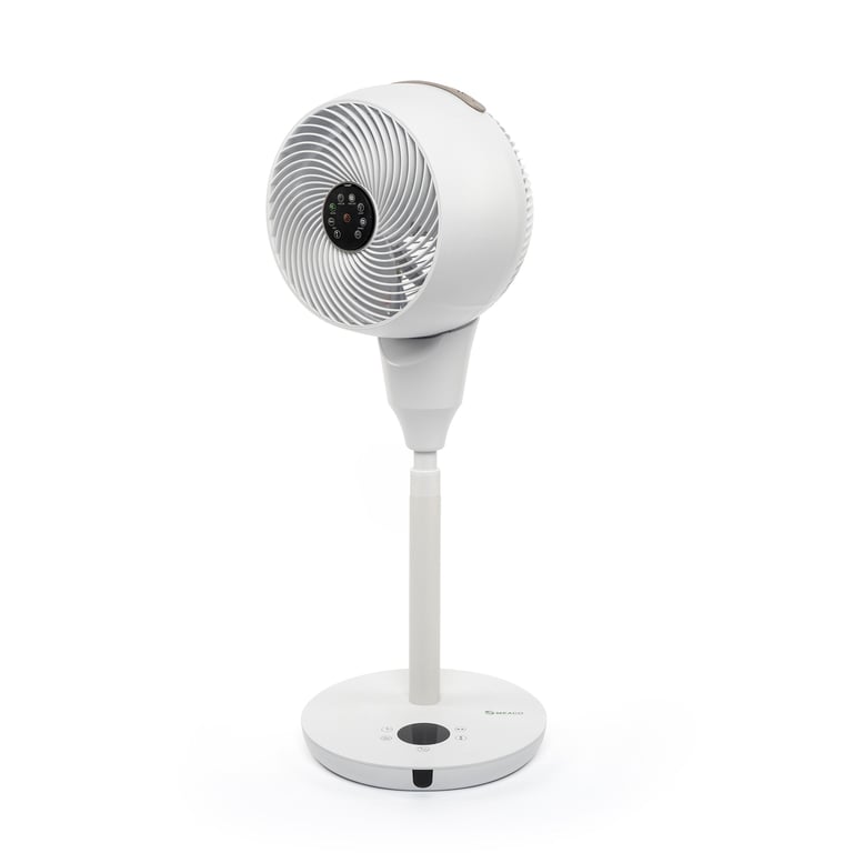 MEACO MeacoFan 1056P, Ventilateur sur Pied, Idéal pour Chambres et Salons, Ultra Silencieux, Hauteur Réglable, Oscillation à 360°, 12 Vitesses, Télécommande, Blanc - Très bon état Très bon état Meaco reconditionné disponible sur Pixmania