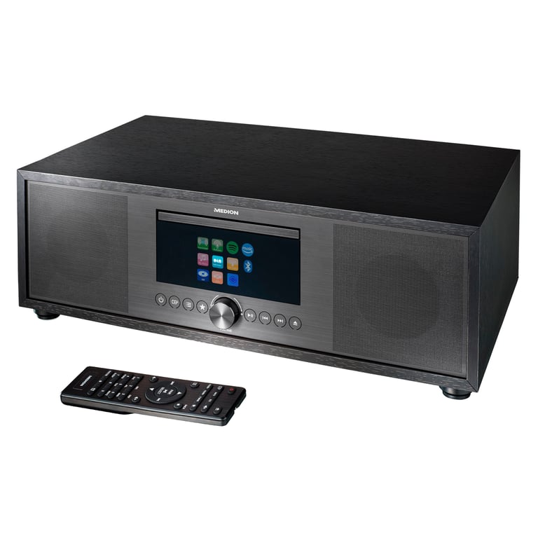 MEDION P66400 - Système audio tout-en-un - écran LCD 7,1 (2,8'') - Internet/DAB+/PLL-FM - CD/MP3 - Bluetooth - Noir - Excellent état Parfait état Medion reconditionné disponible sur Pixmania