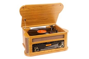 Memphis Platine vinyle Bluetooth DAB/FM - Bois clair, lecteur CD/cassette, MP3, port USB lecture et enregistrement Très bon état N/A reconditionné disponible sur Darty