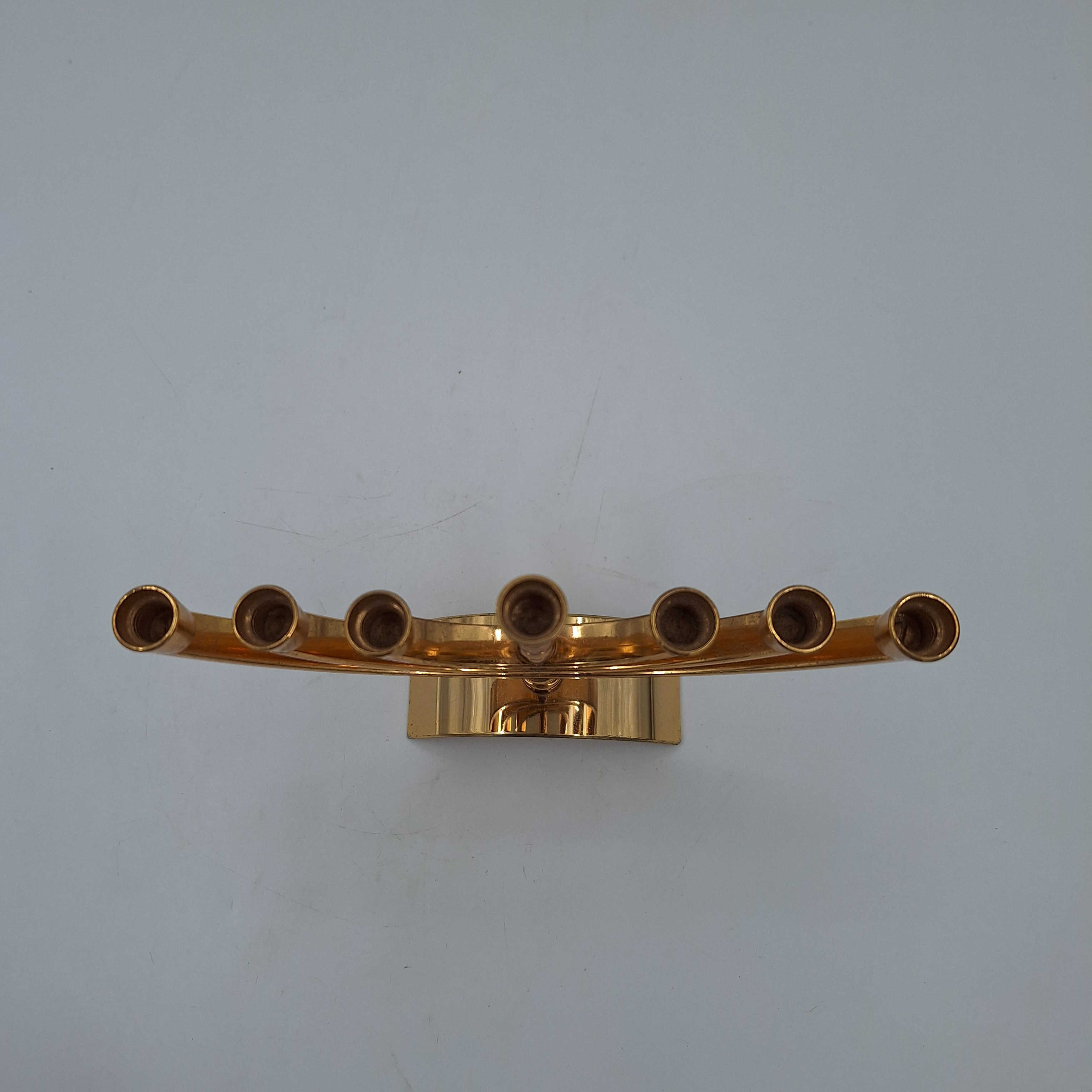 Voir photo 2 de Menorah / bougeoir juif. Karshi Jérusalem. Plaqué or 24K. Menorah / bougeoir juif. Karshi Jérusalem. Plaqué or 24K. Très bon état reconditionné photo 2