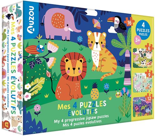 Mes 4 puzzles évolutifs Auzou 43 pièces État correct reconditionné disponible sur Fnac
