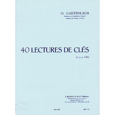 Méthodes et pédagogie HORTENSIA GARTENLAUB O. - 40 LECTURES DE CLES (2,3 OU 4 CLES) Formation musicale - solfège État correct reconditionné disponible sur Fnac | Dero