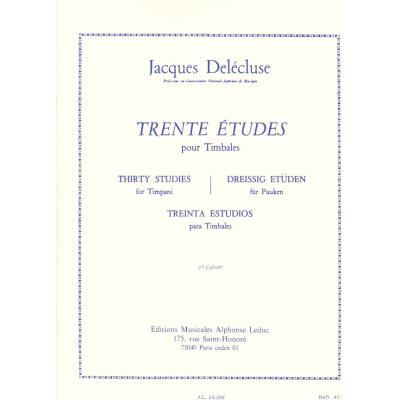Méthodes et pédagogie LEDUC DELECLUSE JACQUES - TRENTE ETUDES POUR TIMBALES CAHIER 2 Percussion État correct reconditionné disponible sur Fnac | Dero