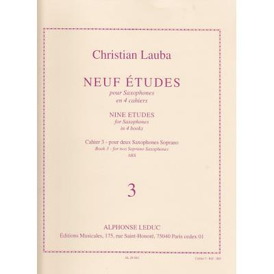 Méthodes et pédagogie LEDUC LAUBA CHRISTIAN - NEUF ETUDES POUR SAXOPHONE - CAHIER 3 Saxophone État correct reconditionné disponible sur Fnac