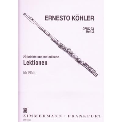 Méthodes et pédagogie ZIMMERMANN KOHLER ERNESTO - 20 ETUDES MELODIQUES OP.93 VOL.2 Flute État correct Zimmermann reconditionné disponible sur Fnac