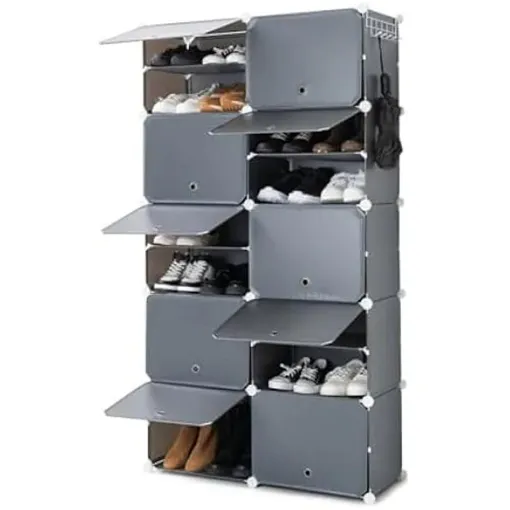 Meuble Etagère modulable Gris Noir - INNOVAGOODS - Pour Chaussures, Livres, vêtement, Jouets Bon état reconditionné disponible sur Rakuten