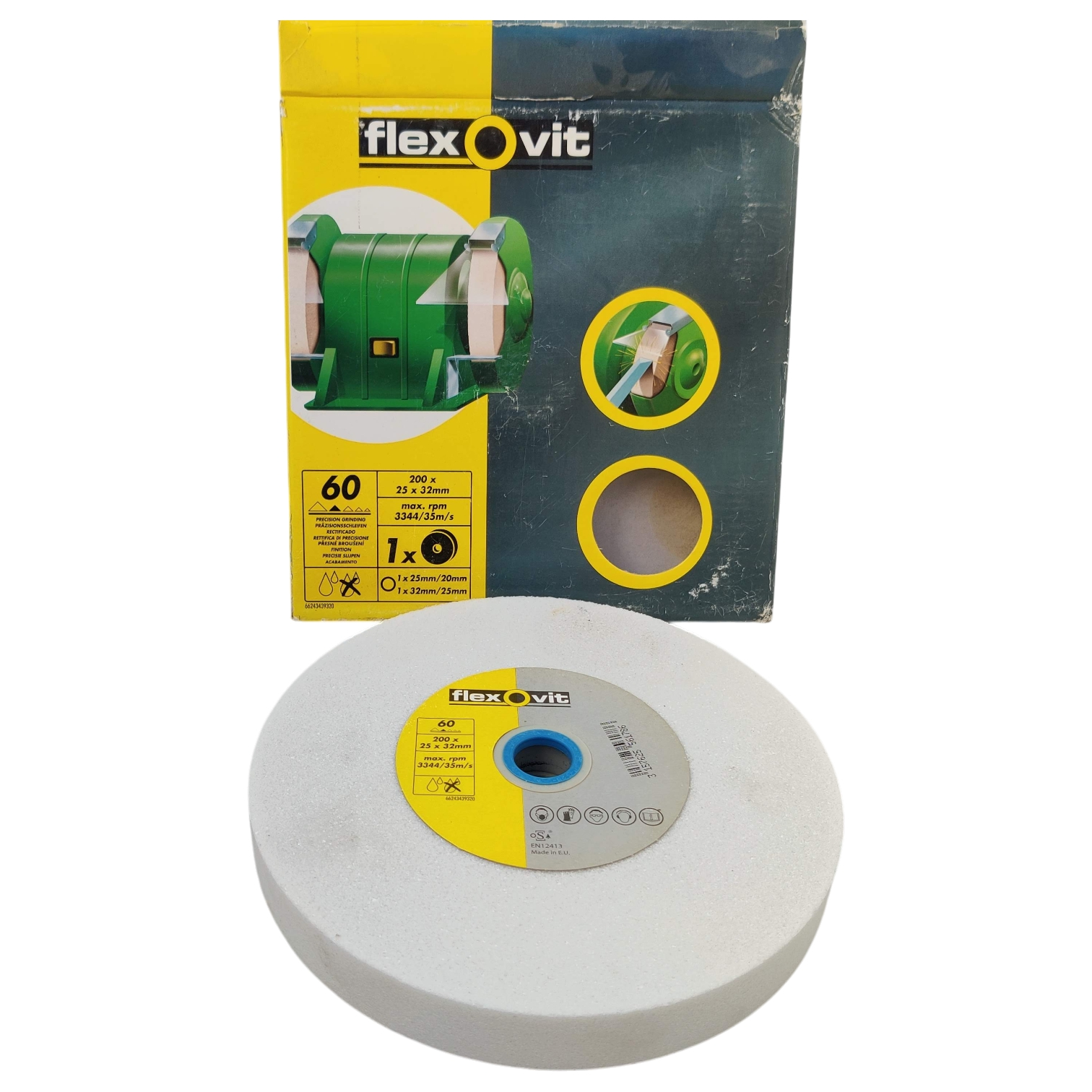 Voir photo 2 de Meule abrasive grain 60 pour touret 200x25x32 Meule abrasive grain 60 pour touret 200x25x32 Parfait état reconditionné photo 2
