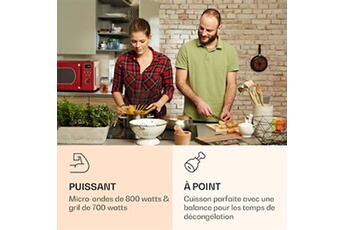 Micro-ondes avec grill - Julieta 20L - 700 / 800 W - 8 programmes - Rouge Bon état Klarstein reconditionné disponible sur Darty