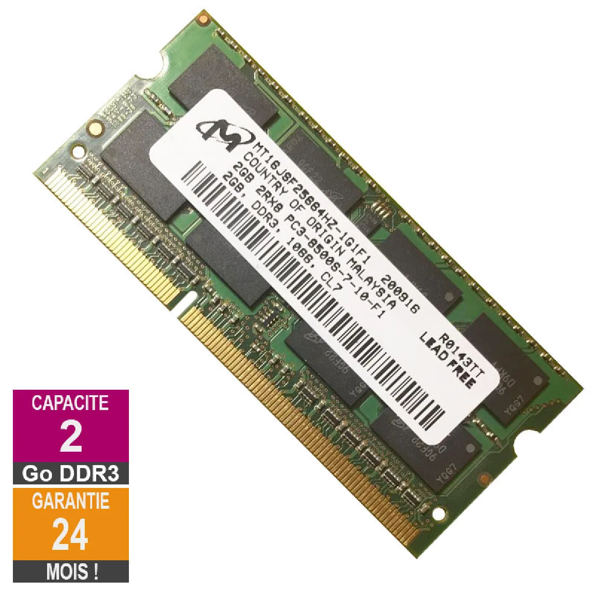 Acheter Micron MT16JSF25664HZ-1G1F1 2Go 1066MHz DDR3 Reconditionné - 14,69 € Micron MT16JSF25664HZ-1G1F1 2Go 1066MHz DDR3 Reconditionné Micron reconditionné disponible sur Rue du Commerce Seconde Vie
