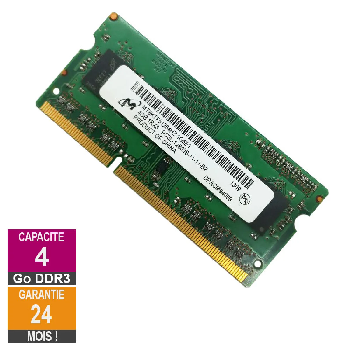 Acheter Micron MT8KTF51264HZ-1G6E1 4Go 1600MHz DDR3 Reconditionné - 19,62 € Micron MT8KTF51264HZ-1G6E1 4Go 1600MHz DDR3 Reconditionné Micron reconditionné disponible sur Rue du Commerce Seconde Vie