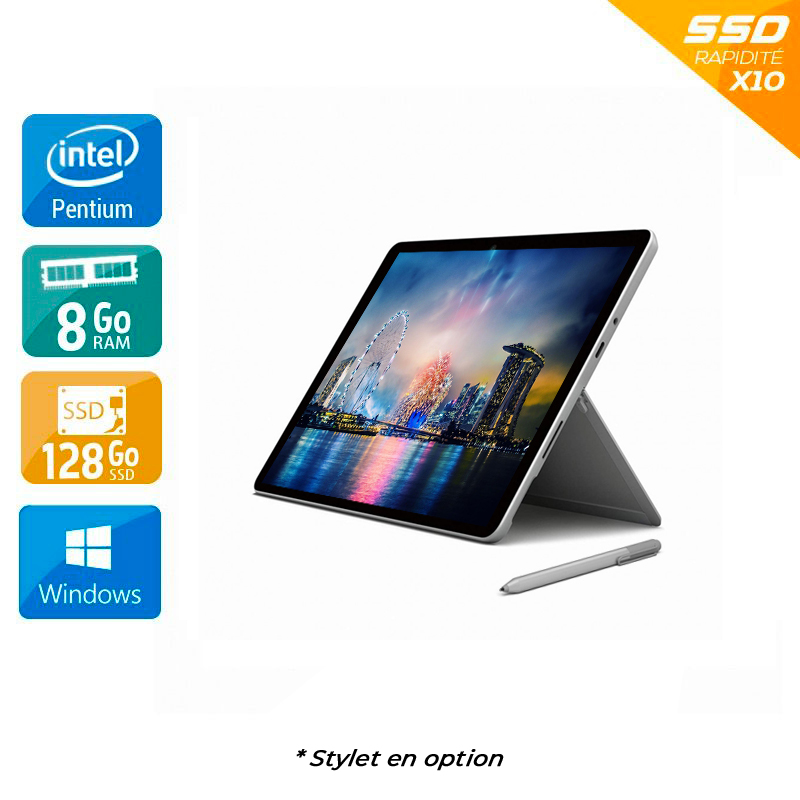 Microsoft Surface Go 1824 10'' Pentium Gold 8Go RAM 128Go SSD Windows 10  Bon étatOccasion certifiée reconditionnée Bon état reconditionné disponible sur Kiatoo