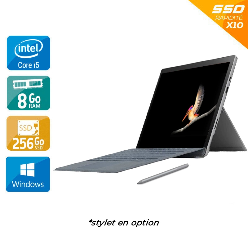 Microsoft Surface Pro 7 12,3'' i5 Gen 10 8Go RAM 256Go SSD Windows 11 Pro + Clavier / - Etat du Produit : Bon état  Bon étatOccasion certifiée reconditionnée Bon état reconditionné disponible sur Kiatoo
