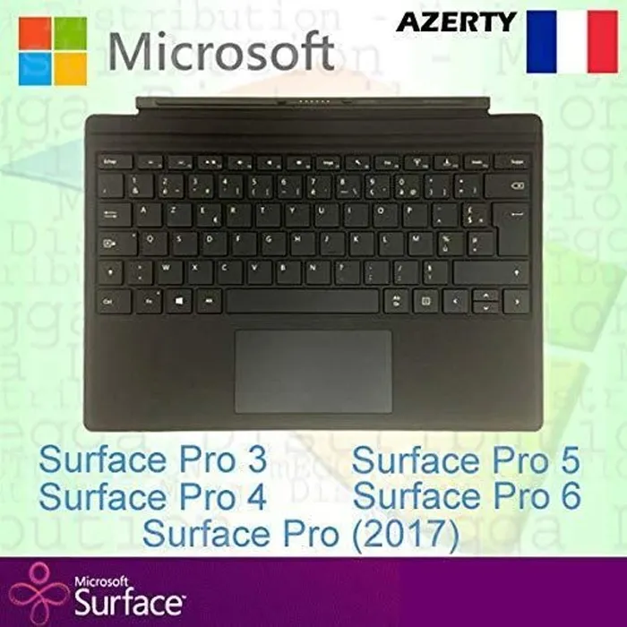 Microsoft Surface Pro Type Cover France/Français AZERTY Clavier Rétroéclairé Noir - Compatible Surface Pro 3 Pro 4 Pro (2017) Pro 5 Reconditionné - 233,99 € Microsoft Surface Pro Type Cover France/Français AZERTY Clavier Rétroéclairé Noir - Compatible Surface Pro 3 Pro 4 Pro (2017) Pro 5 Reconditionné Microsoft reconditionné disponible sur Cdiscount Seconde Vie | Dero