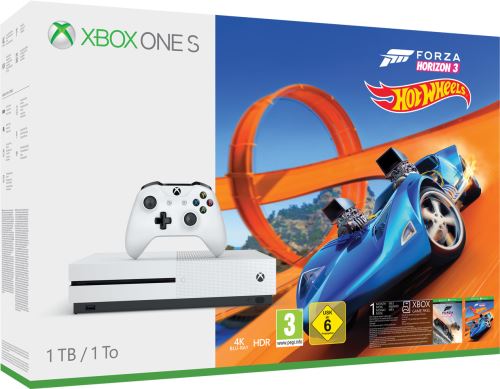 Microsoft Xbox One S - Forza Horizon 3 Hot Wheels Bundle - console de jeux - 4K - HDR - 1 To HDD - blanc État correct Microsoft reconditionné disponible sur Fnac
