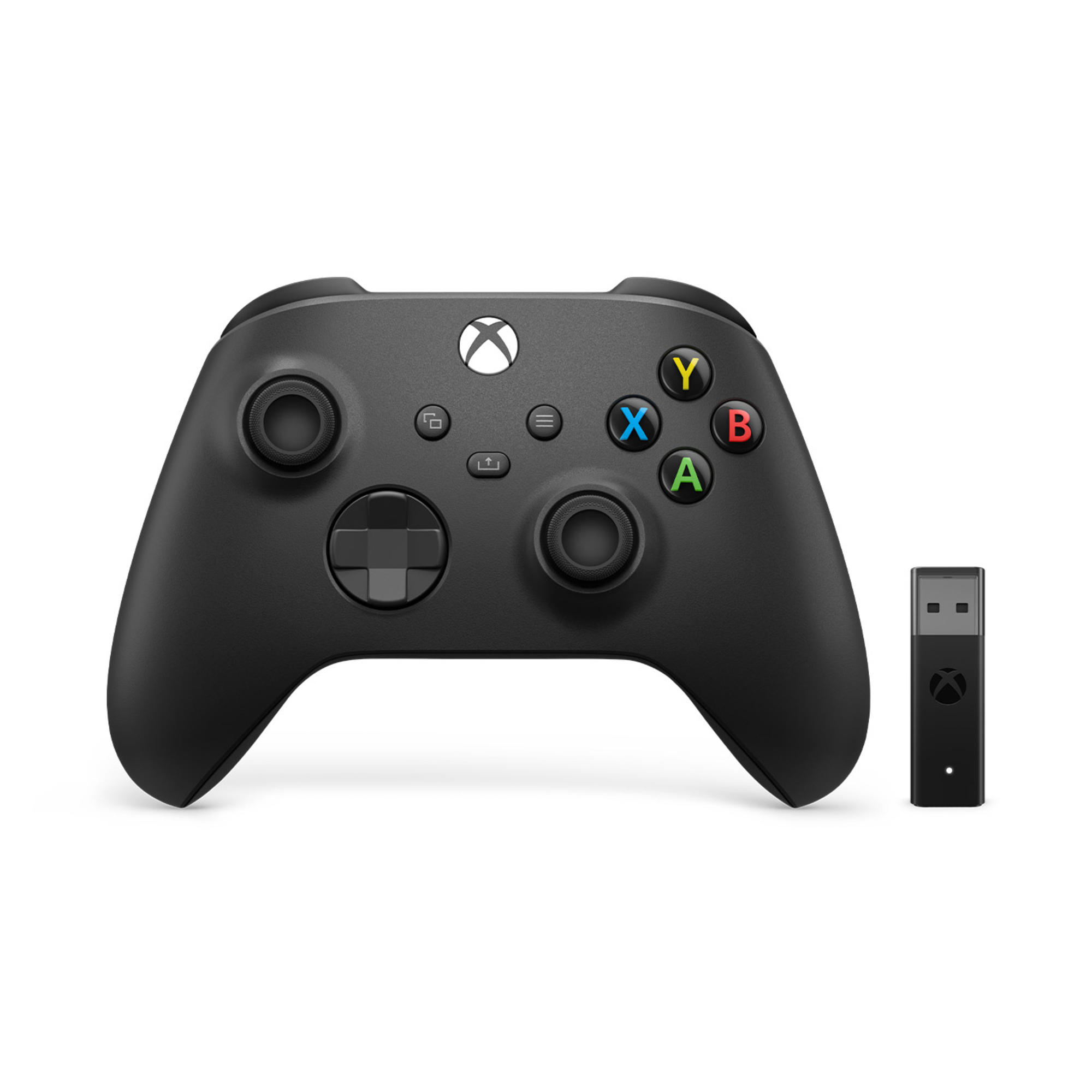 Microsoft Xbox Wireless Controller + Wireless Adapter for Windows 10 Noir Manette de jeu PC, Xbox One, Xbox One S, Xbox One X, Xbox Series S, Xbox Series X - Excellent état Parfait état Microsoft reconditionné disponible sur Pixmania