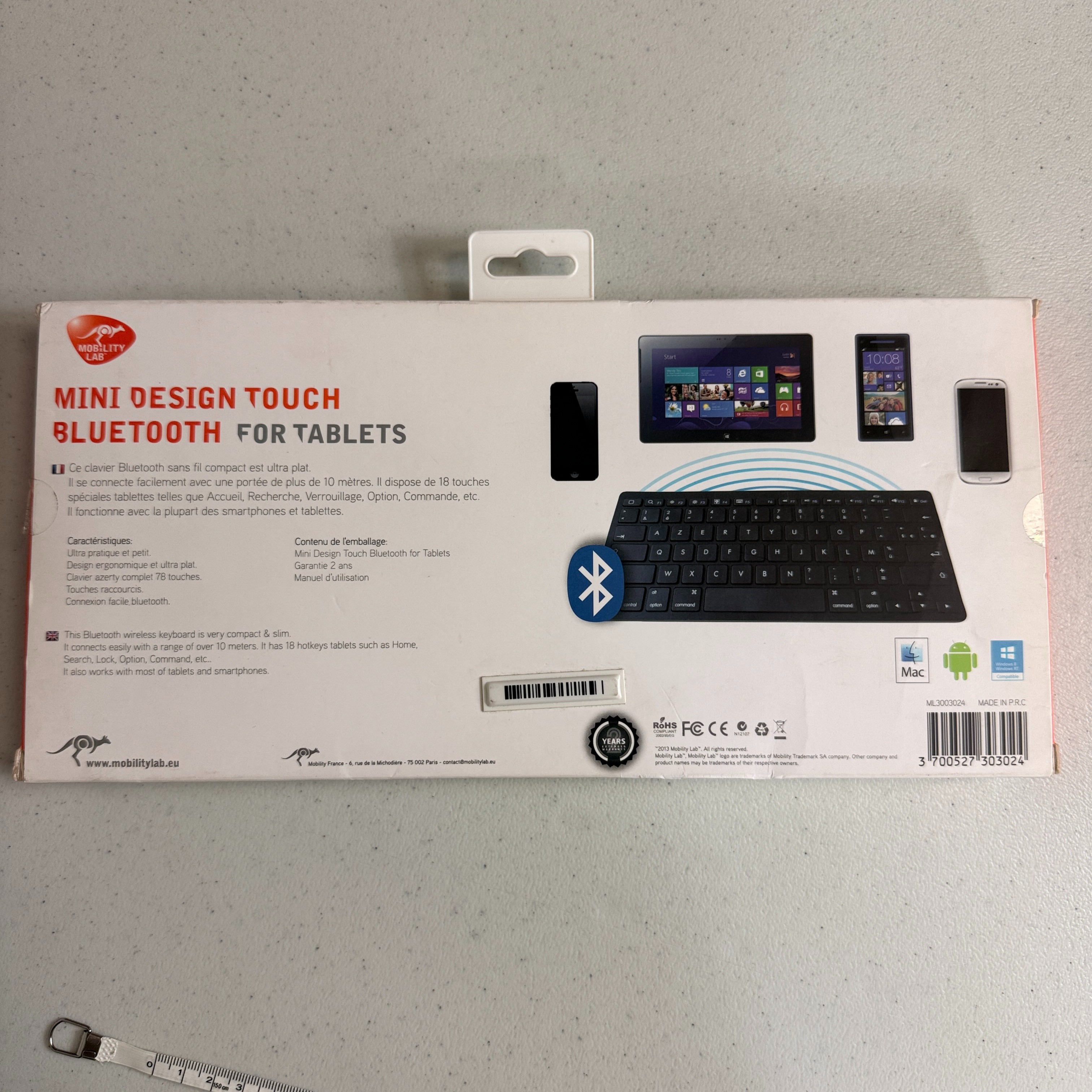 Voir photo 3 de Mini clavier pour tablette, Bluetooth, marque mobility lab | Dero Mini clavier pour tablette, Bluetooth, marque mobility lab Parfait état reconditionné photo 3 | Dero