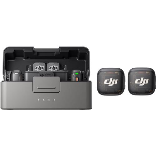 Mini microphone sans fil Dji Mic 3 Noir 2 TX + 1 RX + Boîtier de recharge État correct DJI reconditionné disponible sur Fnac