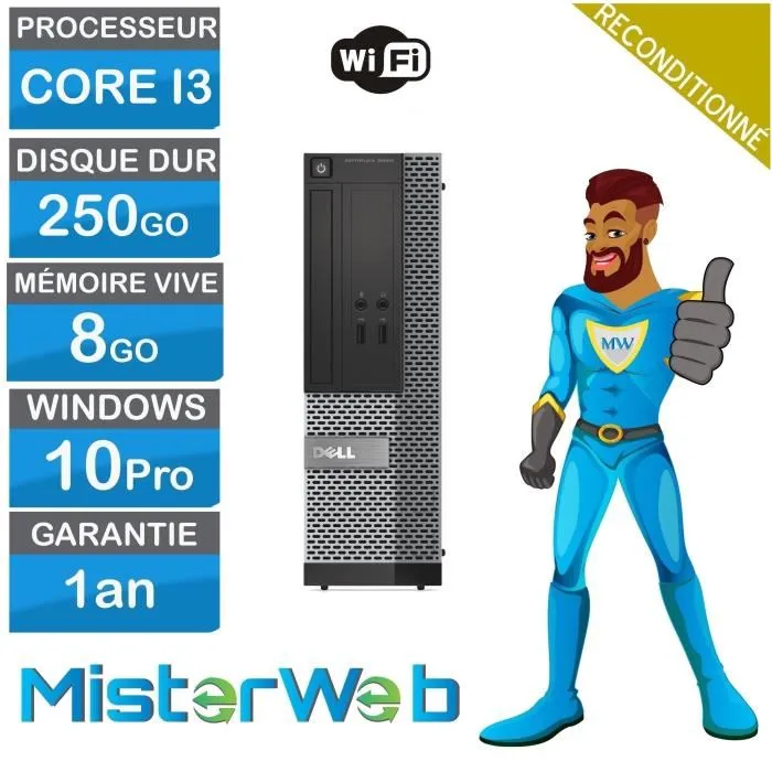 Mini PC Dell 3010 SFF Core I3-3240 340Ghz - 250Go HDD 8Go Ram Reconditionné - 125,00 € Mini PC Dell 3010 SFF Core I3-3240 340Ghz - 250Go HDD 8Go Ram Reconditionné Dell reconditionné disponible sur Cdiscount Seconde Vie