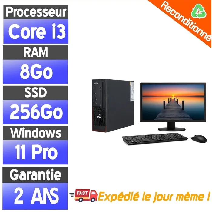 Mini PC TeamsPos TP7000S Intel Core i3 8Go RAM 256Go SSD + Écran 22 PC Bureau Complet Reconditionné Fujitsu reconditionné disponible sur Cdiscount Seconde Vie