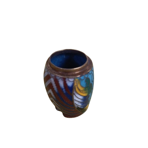 Voir photo 3 de Mini vase en bronze avec motifs Mini vase en bronze avec motifs État correct reconditionné photo 3