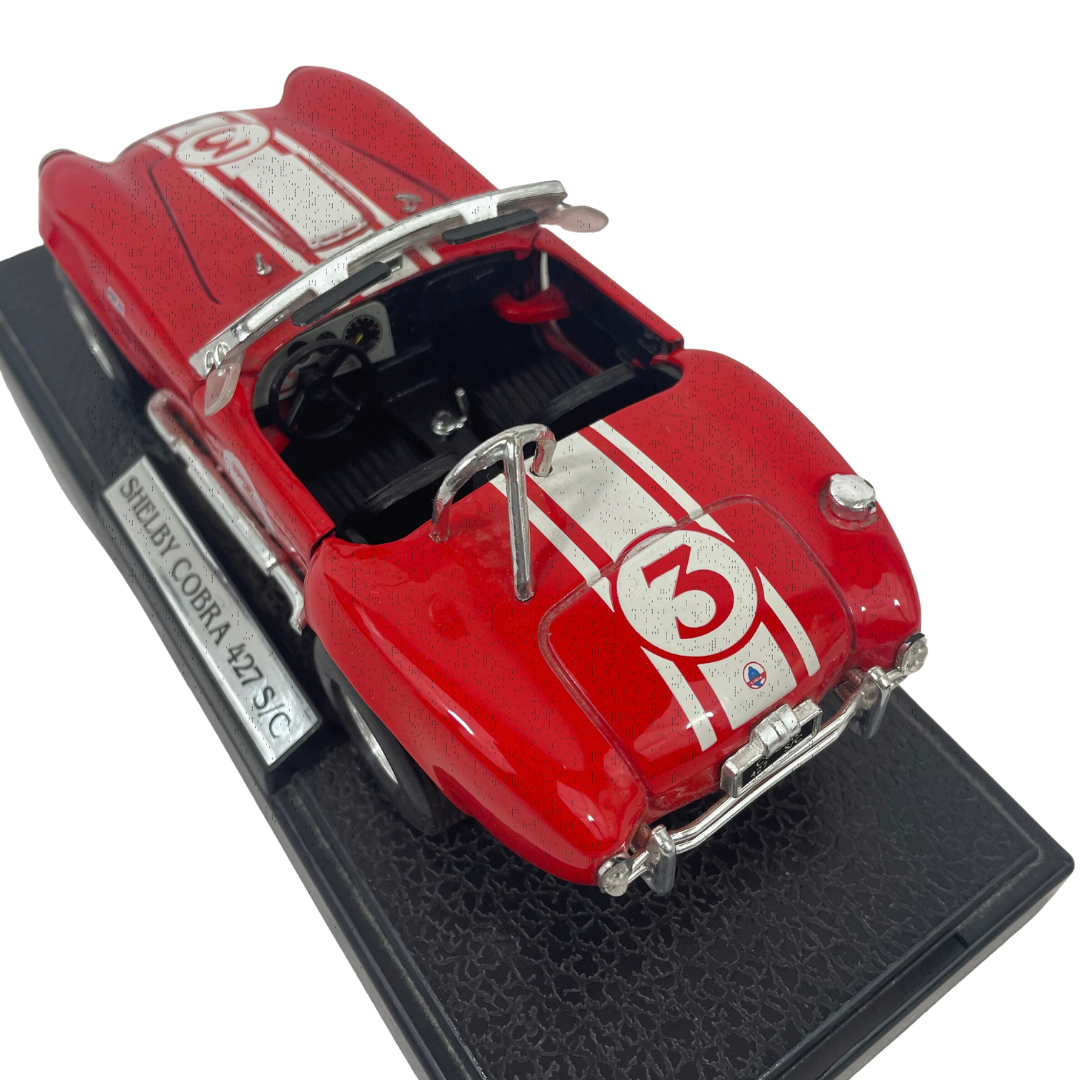 Voir photo 12 de Miniature Shelby Cobra 427 S/C - Rouge à bandes blanches - Échelle 1/24 Miniature Shelby Cobra 427 S/C - Rouge à bandes blanches - Échelle 1/24 Très bon état reconditionné photo 12