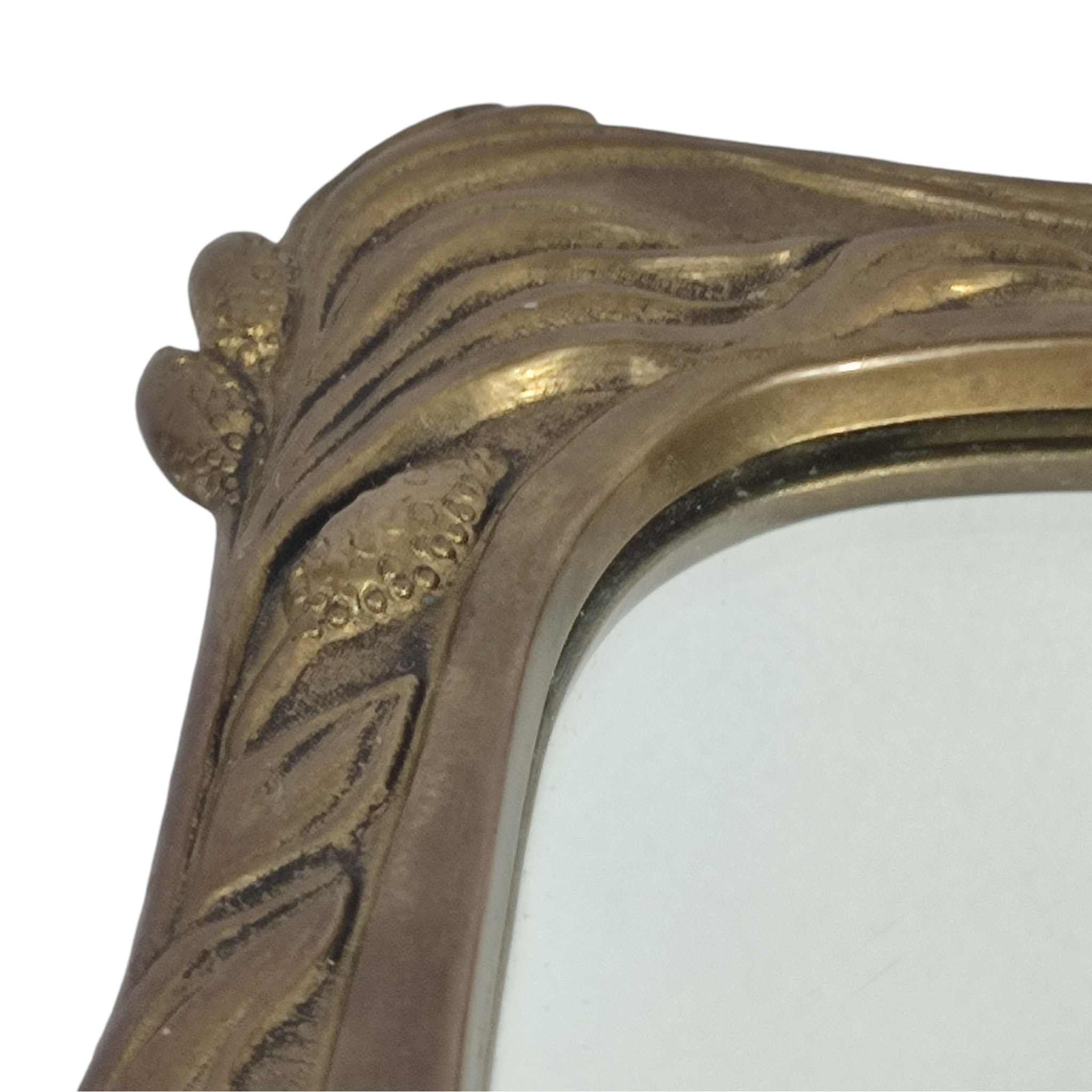 Voir photo 9 de Miroir de table sur pied - Décor Nymphe sur nénuphar - Cadre fleuri - Style Art Nouveau - Bronze Miroir de table sur pied - Décor Nymphe sur nénuphar - Cadre fleuri - Style Art Nouveau - Bronze Bon état reconditionné photo 9