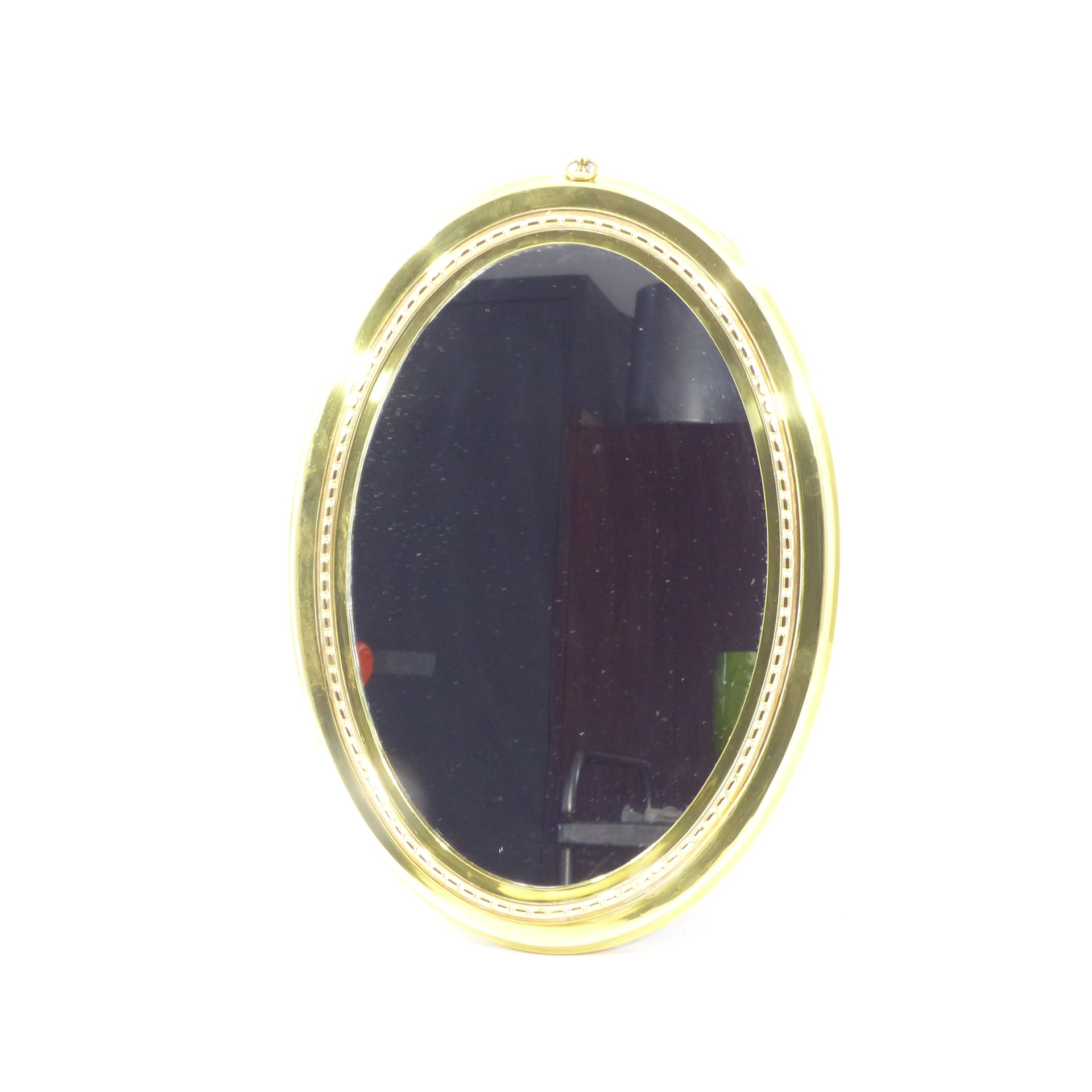 Voir photo 4 de Miroir en laiton vintage - Forme Ovale Miroir en laiton vintage - Forme Ovale Bon état reconditionné photo 4