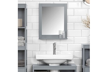 Miroir Mural FRG129-SG Gris L32cm x H40cm Meuble Salle de Bain Bon état SoBuy reconditionné disponible sur Darty