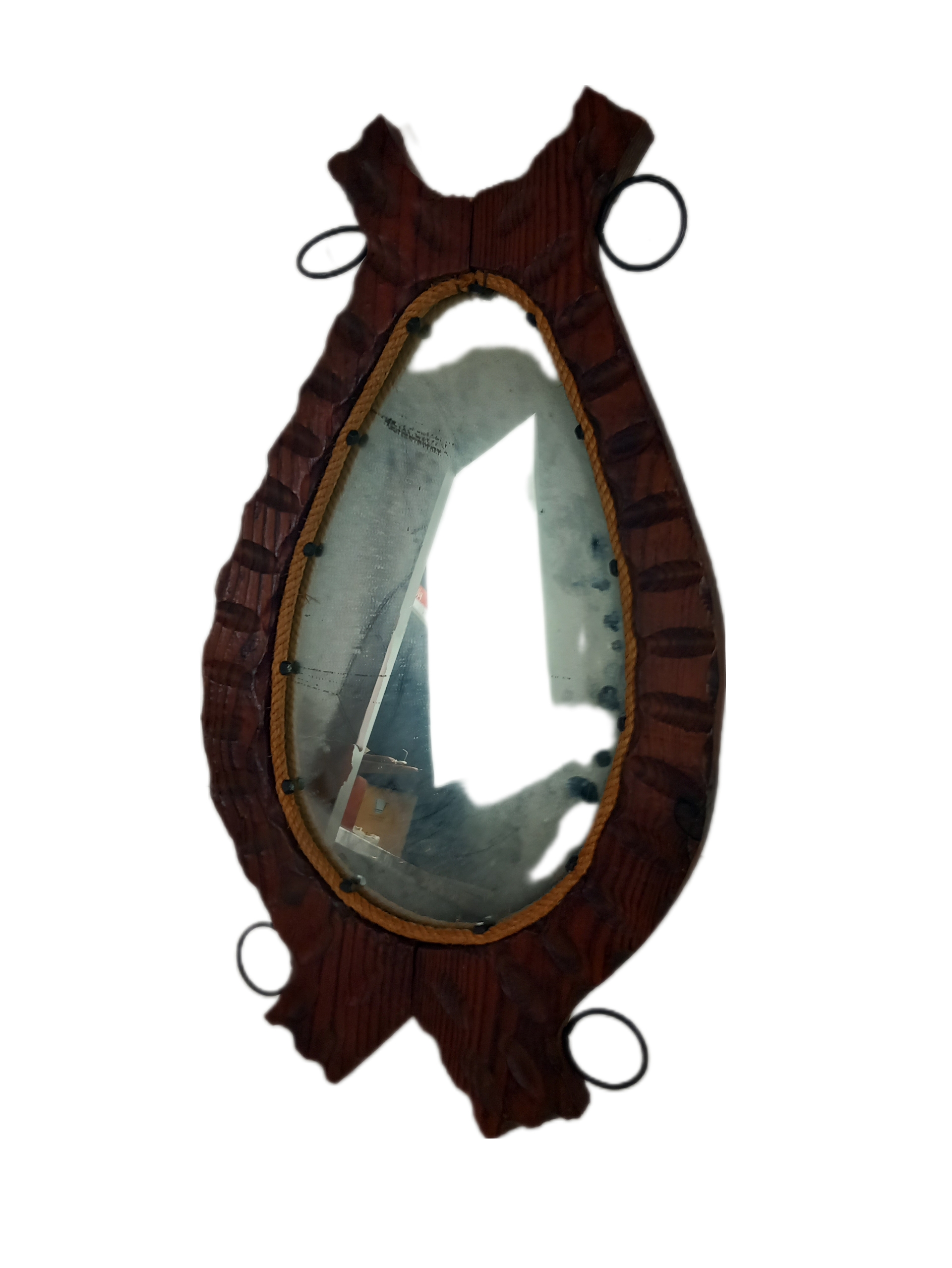Miroir Vintage Brutaliste Avec Cadre En Bois Très bon état - 24,00 € Miroir Vintage Brutaliste Avec Cadre En Bois Très bon état reconditionné disponible sur Label Emmaüs