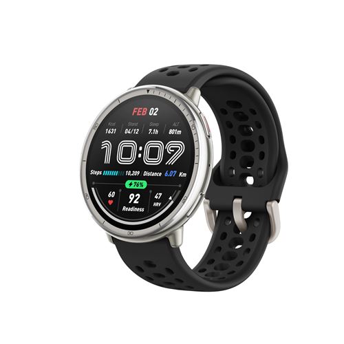 Montre connectée Amazfit Active 2 Bluetooth Gris avec bracelet sport en silicone Noir État correct Amazfit reconditionné disponible sur Fnac