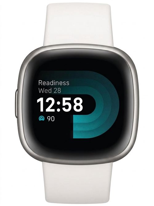 Montre connectée Fitbit Versa 4 Aluminium Argent avec Bracelet Sport Blanc État correct N/A reconditionné disponible sur Fnac