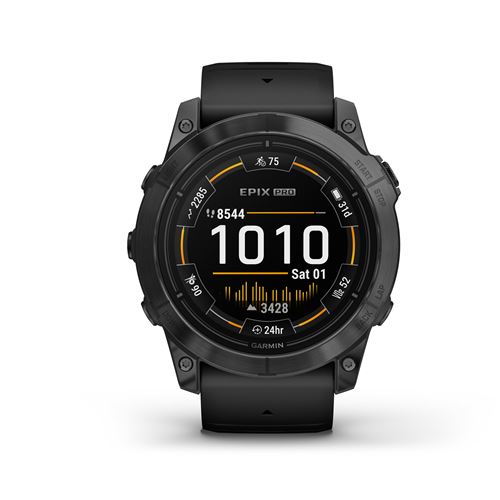 Montre connectée Garmin Epix Pro Gen 2, 51mm Acier Gray avec bracelet silicone Noir État correct Garmin reconditionné disponible sur Fnac | Dero