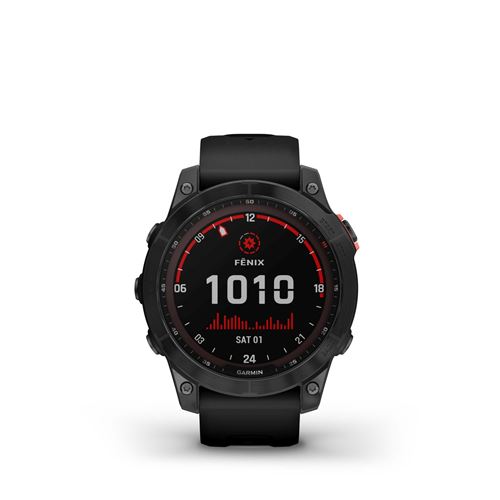 Montre connectée Garmin Fenix 7 Solar Gray avec bracelet silicone Noir État correct Garmin reconditionné disponible sur Fnac