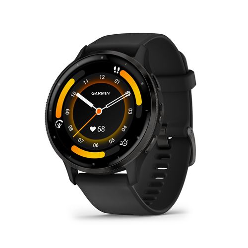 Montre connectée Garmin Venu 3 45mm boitier acier noir avec bracelet silicone noir État correct Garmin reconditionné disponible sur Fnac
