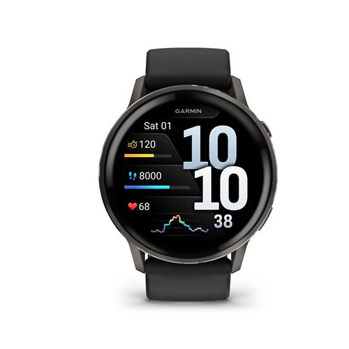 Montre connectée Garmin Venu 4 45 mm Noir et Gris avec bracelet silicone Noir État correct Garmin reconditionné disponible sur Fnac