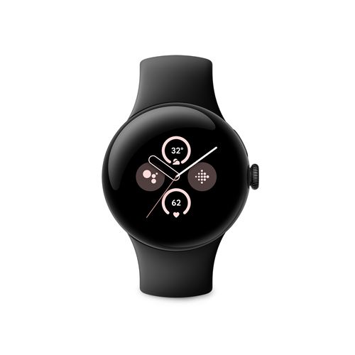 Montre connectée Google Pixel Watch 2 Boîtier en aluminium Noir Mat Bracelet sport Noir Volcanique Wifi État correct Google reconditionné disponible sur Fnac