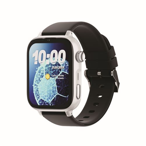 Montre connectée GPS enfant SaveFamily SaveWatch Plus 2 Boitier argent avec bracelet silicone noir + Carte SIM française Occasion reconditionné disponible sur Fnac | Dero